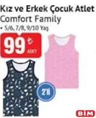 COMFORT FAMİLY KIZ VE ERKEK ÇOCUK ATLET 2'Lİ